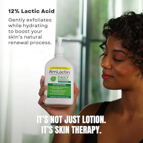 AmLactin Daily Moisturizing Body Lotion, 14.1 Ounce Bottle with Pump, Paraben Free