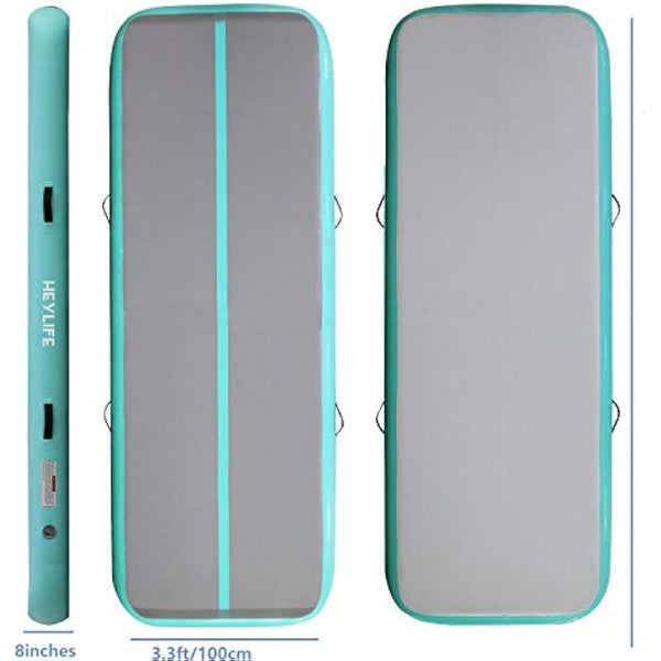 Air Mat Tumble Track 6.6ft/10ft/13ft Length 4/8 Inches Thick Gymnastics Inflatable Tumbling Track Mat with Air Pump