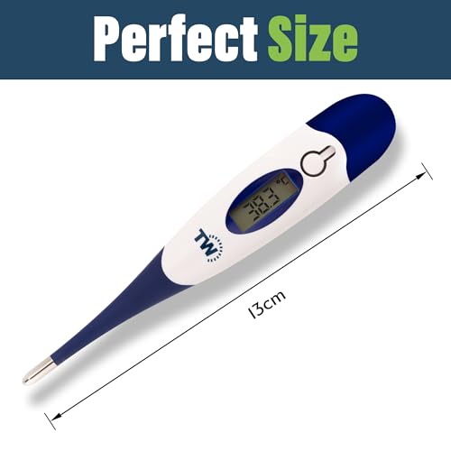 Digital Pet Thermometer For Animal Owners of Dogs Cats Horses Vets Flexible Temperature Probe Includes Veterinary Hobdays Chart