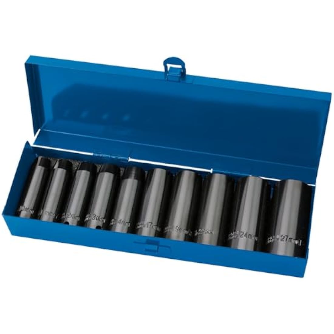 Draper 38369 Expert Hi-Torq Metric Socket Set, 1/2" Square Drive, 10 Pieces , Black