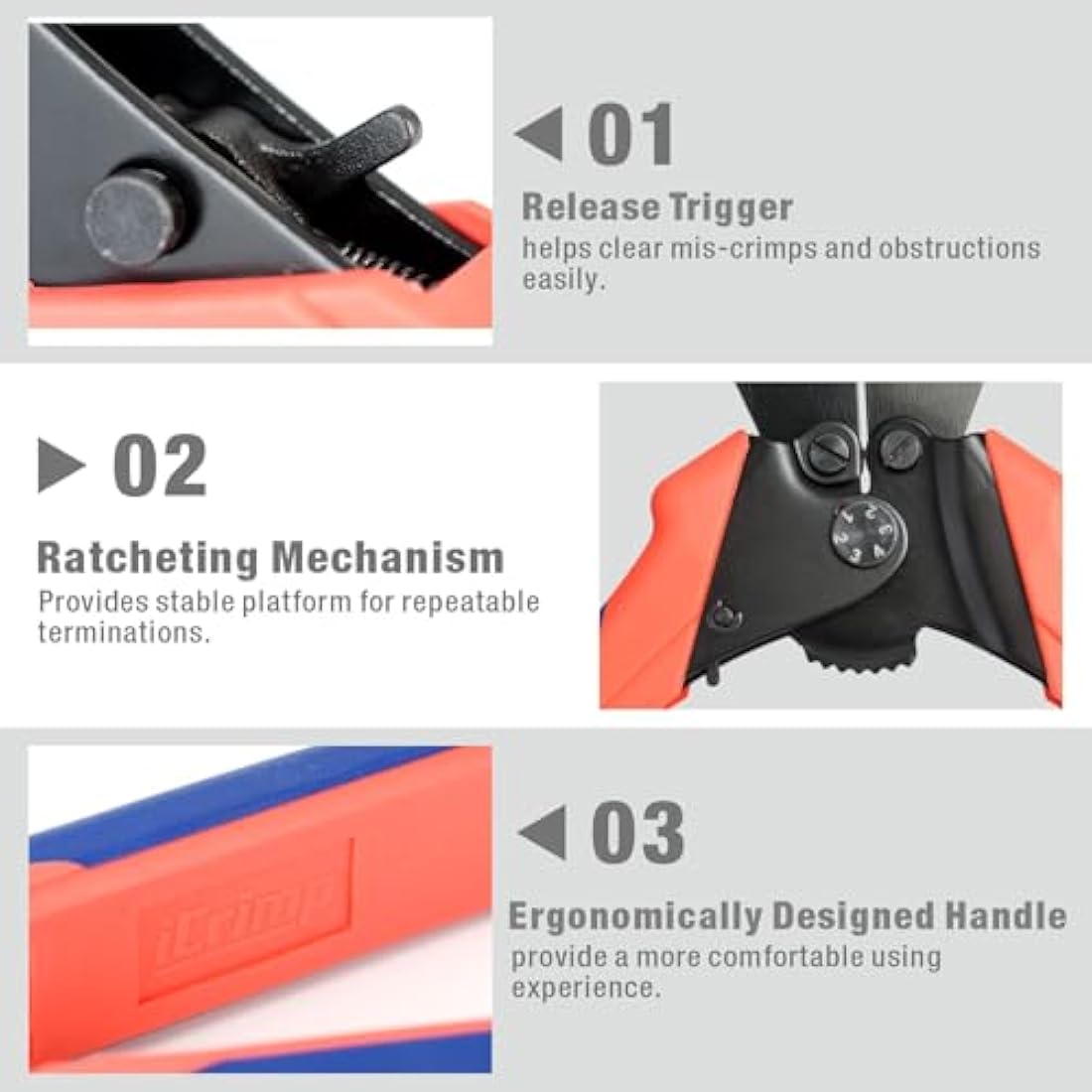 iCrimp CWR1328 Wire Rope Crimping Tool, Hand Swaging Tool for 0.3mm–3.5mm Diameter Wire Rope, Integrated Cutter for Aluminum Oval Sleeves and Stop Sleeves, Ideal for Cable Railing and Fishing