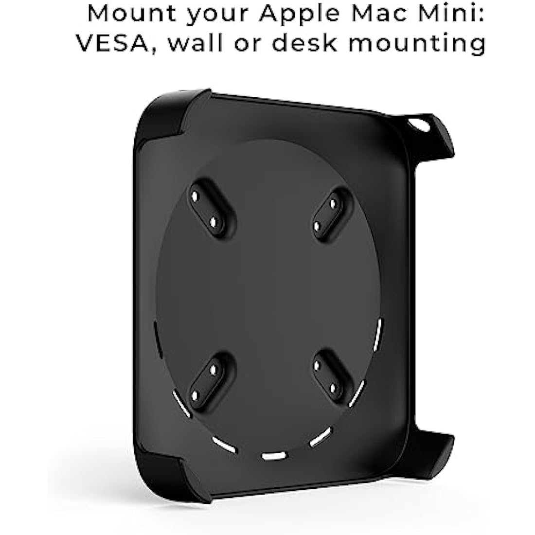 HumanCentric Mount Compatible with Mac Mini, Custom Mount Adapter for Wall, Rack, Under Desk, Behind Monitor, 75x75mm and 100x100mm VESA Patterns, Does Not Work With 2024 M4 Mac Mini