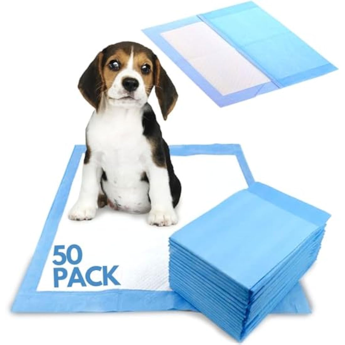 Discount Seller Puppy Training Pads 50 Packs (60x60cm) Multi-Layered Puppy Pads and Highly Absorbent Odour Locking Dog Pads—Anti-Slip and Disposable Incontinence Pads & Pee Pads for Dogs