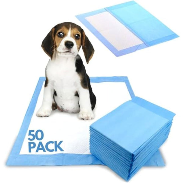 Discount Seller Puppy Training Pads 50 Packs (60x60cm) Multi-Layered Puppy Pads and Highly Absorbent Odour Locking Dog Pads—Anti-Slip and Disposable Incontinence Pads & Pee Pads for Dogs