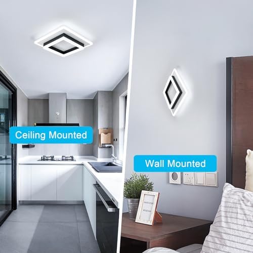 DELIPOP Square LED Ceiling Light, 30W 3375LM Modern LED Ceiling Lamp, Cold White 6500K LED Ceiling Lights for Bedroom Hallway Office Kitchen Living Room