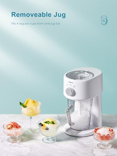 Electric Ice Crusher, Slushy Maker Ice Shaver with Removable Jug for Blending Slushies, Ice Crushing Machine for Snow Cones Slushies Smoothies, and