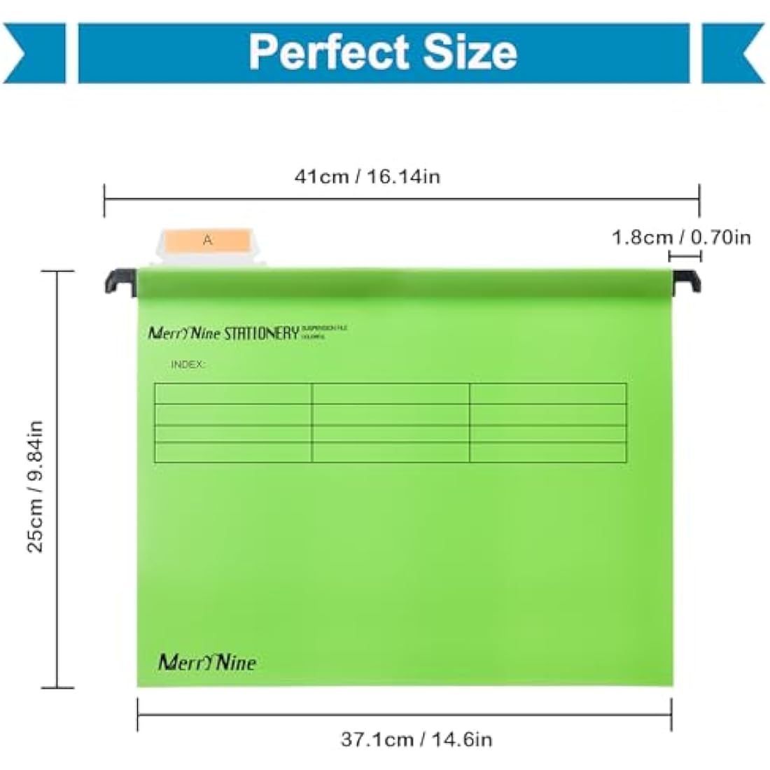 Suspension Files, MerryNine 15PCS Polypropylene Filing Cabinet Suspension Files with Tabs and Card Inserts for School Home Work Office Organization **Check Size Before Ordering ** (Emerald, Foolscap)