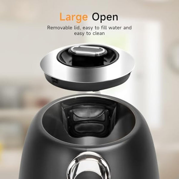 Aigostar Electric Kettle with Variable Temperature (40°C-100°C), 1.7L Digital Kettle Keep Warm, Fast Boil Smart Eco Kettle, Boil-Dry Protection, Stainless Steel, 2200W, Black - Loki