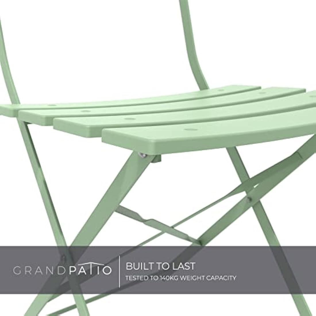 Grand patio Folding Bistro Set 3 Pieces, Conversation Set, Folding 2 Chairs and 1 Table, Weather Resistant, Patio Table Chairs for Balcony,Yard, Garden (Sage Green)