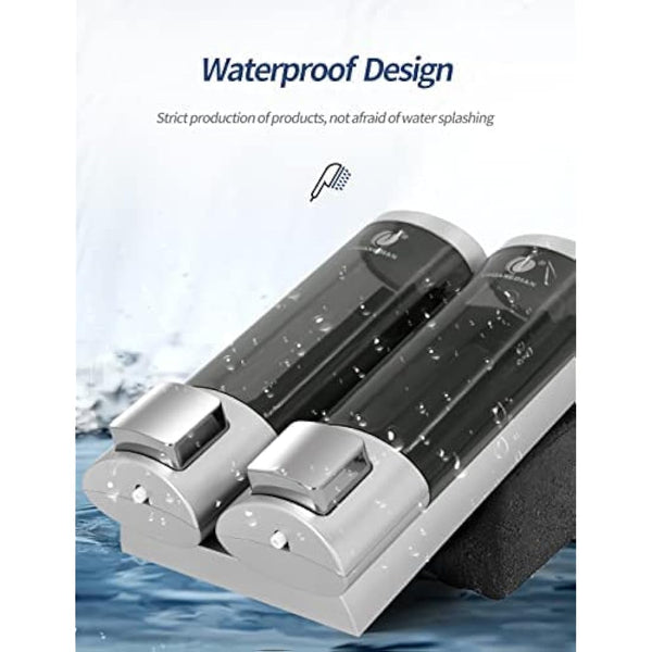 Double 200ML Soap Dispenser Bathroom Wall Mounted Shower Gel Shampoo and Conditioner Dispenser Kitchen Dish Detergent Container Hand Body Wash Liquid Soap Dispenser for Home Hotel Restaurant