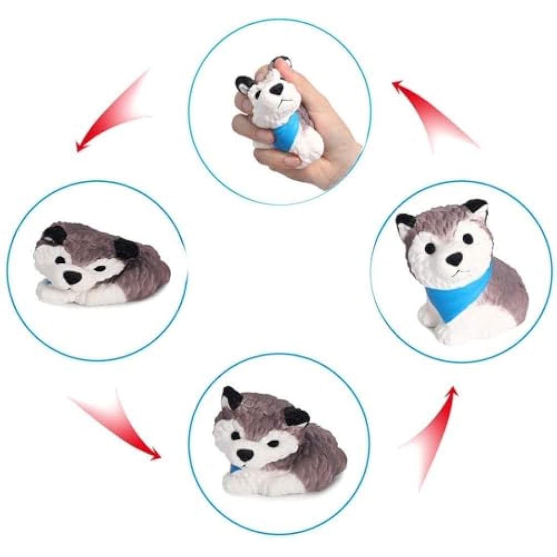 Anboor Squishies Dog Squishy Scented Squeeze Toys Stress Relief Squishies Slow Rising Animal Toy Kawaii Soft Gift Collection Color Random