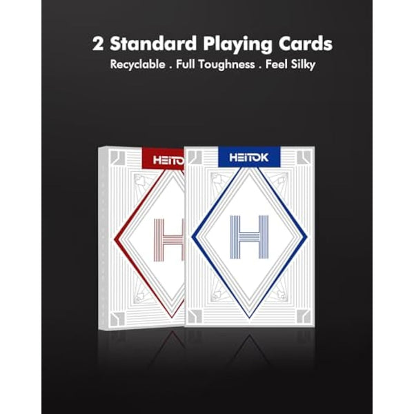 HEITOK Poker Chips Set 500pcs, Casino Chips Set with Numbers Aluminum Travel Case, Waterproof of 11.5g Poker Set for Texas Holdem Blackjack Gambling