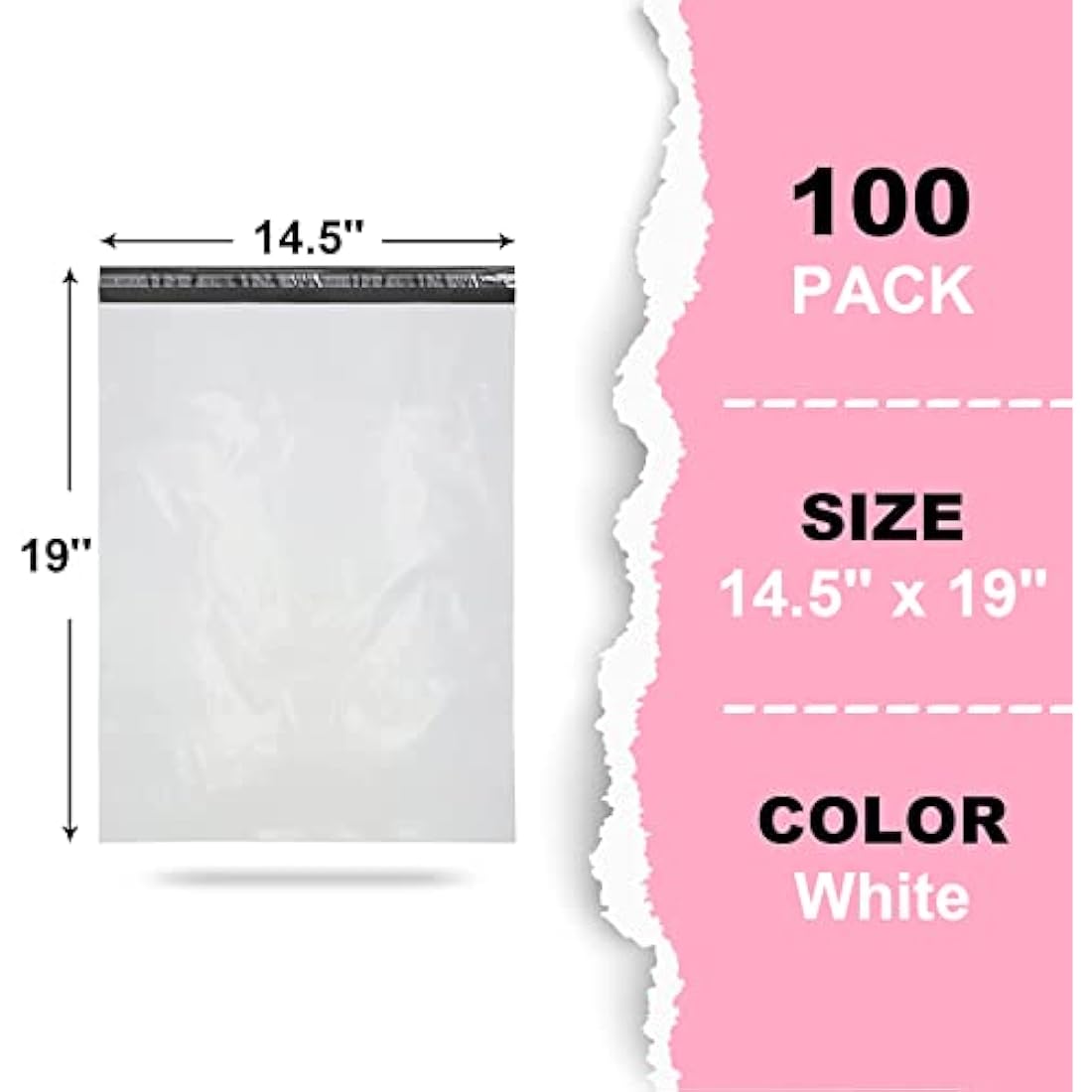 100 Pcs Mailing Bags - 14.5''x19''(381×483mm) - postage bags for clothes - parcel bags, shipping bag, packaging bag, Sealable Grey Mailing Bag Large