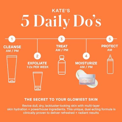 Kate Somerville Exfolikate Glow Moisturiser, Daily Facial Cream, 2-in-1 Exfoliating Face Cream, Gently Exfoliating and Hydrating Formula, 50 ml