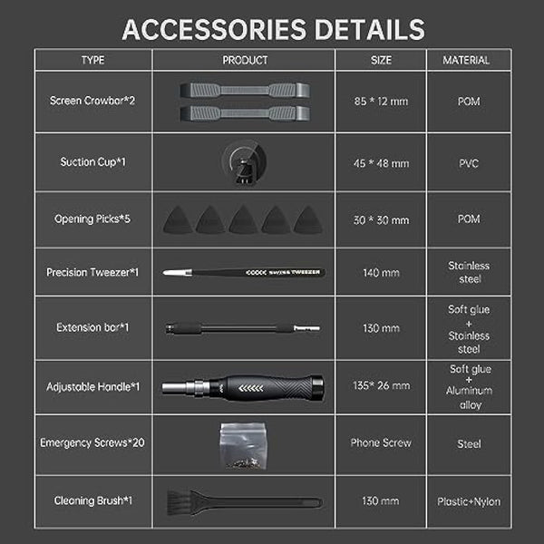Adjustable Precision Screwdriver Set, Laptop Scredriver, JAKEMY 164 in 1 Professional Computer Repair Tool Kit with T5 T6 Torx Screwdriver for Phone/Glasses/Watch/RC Car/Xbox