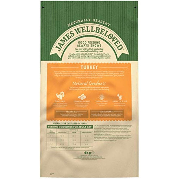 James Wellbeloved Adult Grain-Free Turkey 4 kg Bag, Hypoallergenic Dry Cat Food