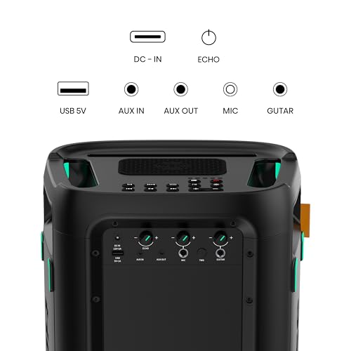 Hisense PARTY STORM, 300W Max Audio Power,15 Hrs long playtime,Karaoke Mode,Lighting effects, Wireless charge the phone, IPX4 Waterproof, Bluetooth 5.0