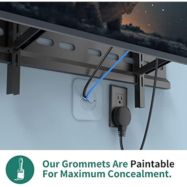 HomeMount TV Wire Concealer - Wall Cable Cover & In-Wall Cable Management Kit, Hide TV Wires Seamlessly, Cable Hiding System for Mounted TVs (White)