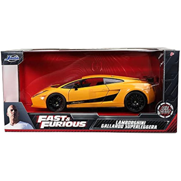 Jada Toys Fast & Furious 1:24 Lamborghini Gallardo Superleggera Die-cast Car Yellow, Toys for Kids and Adults