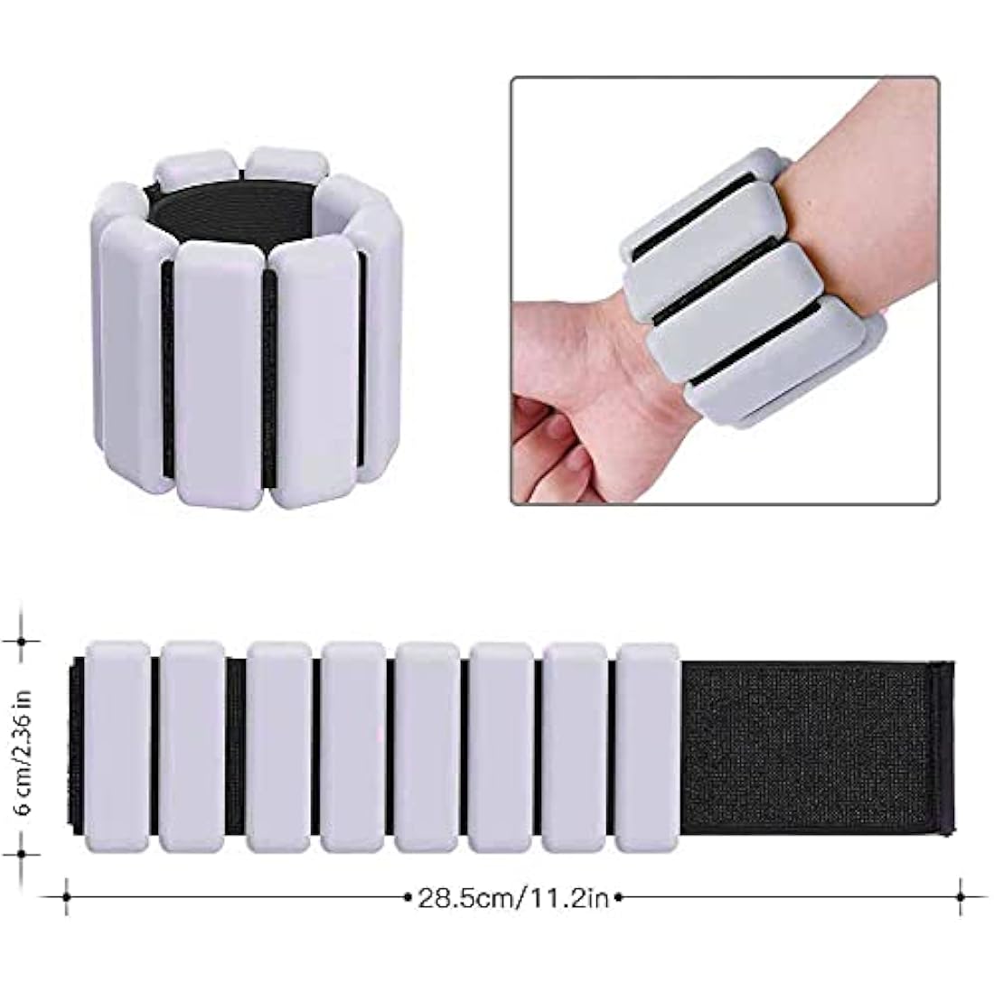 2 PCS Adjustable Wrist Weights Ankle Weights Set for Exercise Walking Jogging Yoga Aerobics Pilates Weight-Bearing Bracelet Fitness Wristband