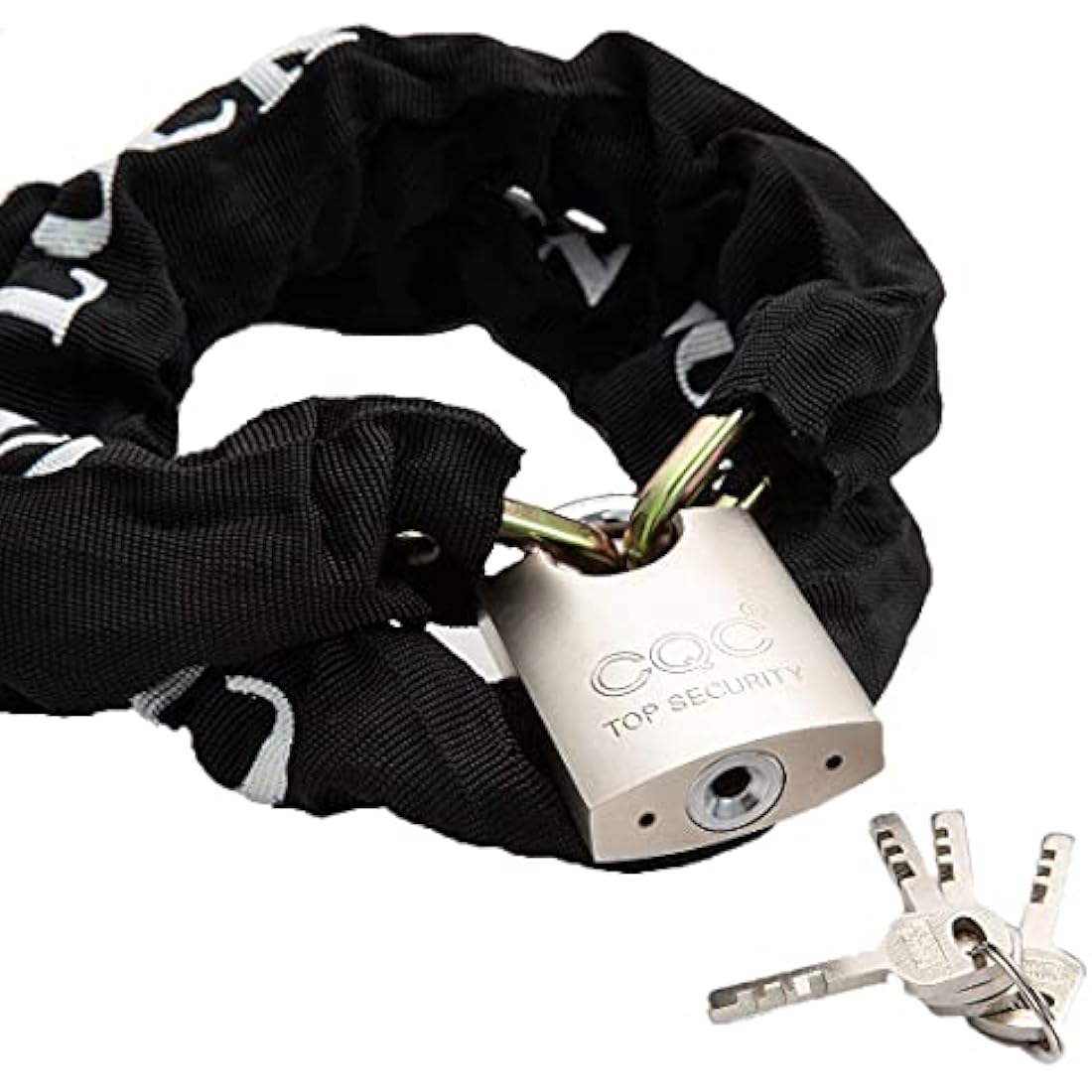 Heavy Duty Motorbike Cycle Chain Lock Padlock for Motorcycle Bike Bicycle Door Gate Fence Safety & Security Accessories (Steel Dia.8mm Chain Length 1.1M)