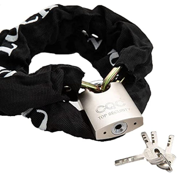 Heavy Duty Motorbike Cycle Chain Lock Padlock for Motorcycle Bike Bicycle Door Gate Fence Safety & Security Accessories (Steel Dia.8mm Chain Length 1.1M)