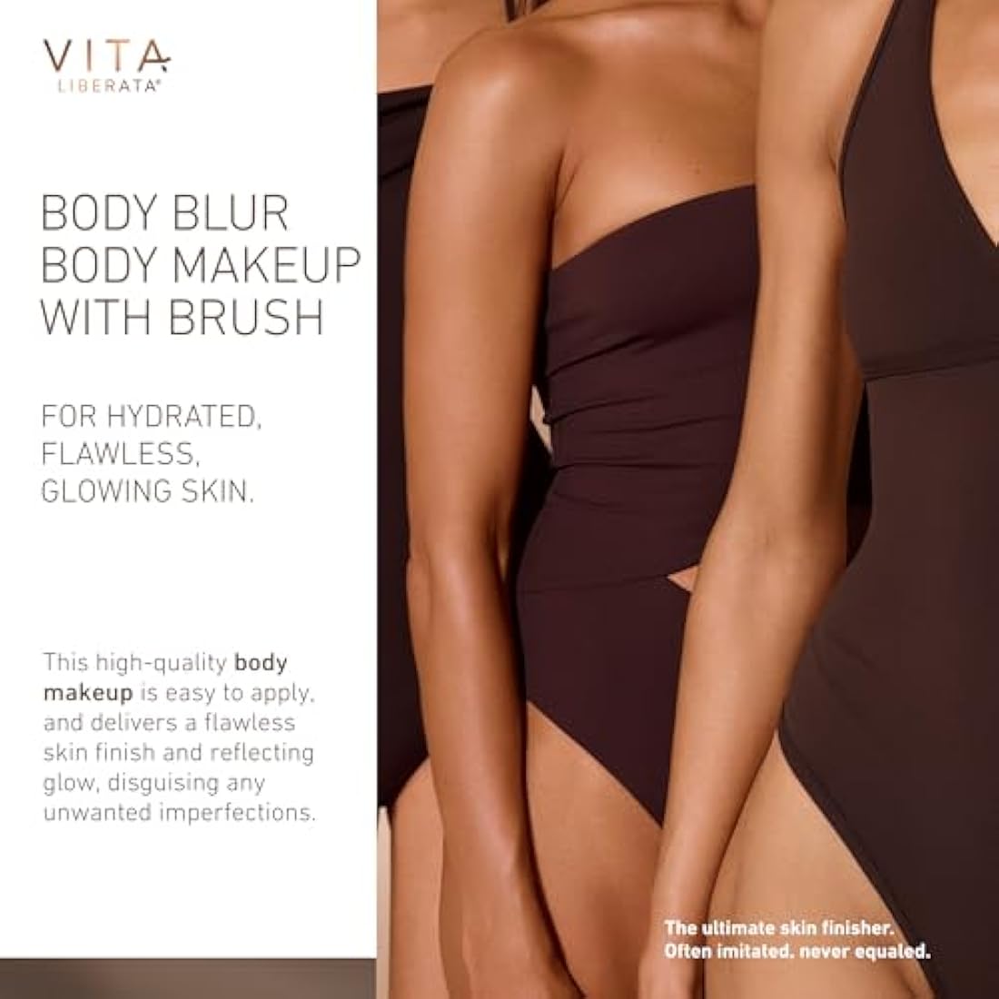 VITA LIBERATA Body Blur Light 100ml & Mitt Bundle, Leg & Body Makeup, Skin Perfector, Wash Off Instant Tan, Streak Free Application Blending Brush, Water resistant, Disguise Imperfections