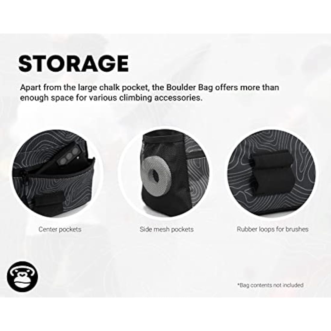 APE13® Chalkbag Boulder Set Consisting of Chalk Bag, Boulder Brush, Chalk (as Set & Single) - Perfect Bouldering Gift and Enough Space for Boulder Accessories