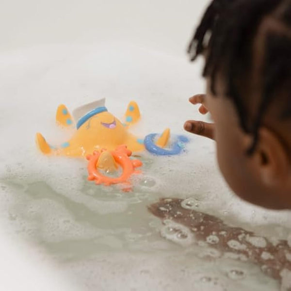 Nuby Starfish Hoopla Floating Bath Toy – Includes 3 Throwing Rings | BPA Free | Suitable for Ages 18 Months Plus
