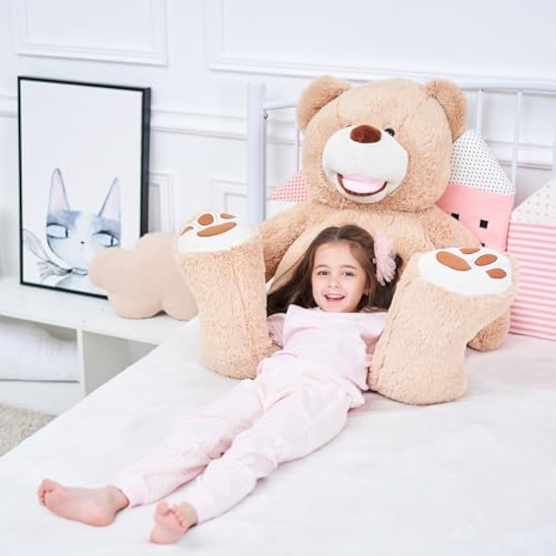 IKASA Giant Teddy Bear Plush Toy Stuffed Animals (Brown, 100cm)