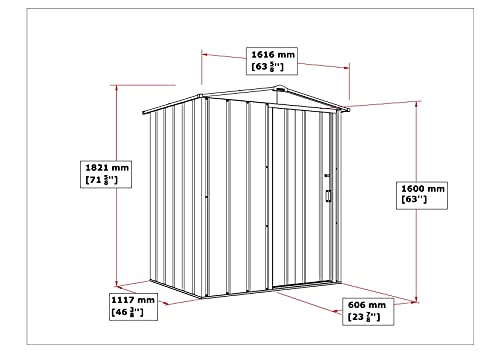 Duramax ECO 8 x 8 (6.35 m2) Metal Garden Storage Shed, Hot-Dipped Galvanized Metal Garden Shed, Tool Storage Shed, Strong Reinforced Roof Structure, Maintenance-Free Metal Shed, Anthracite