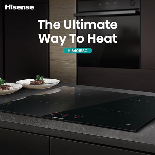 Hisense E6432C Built-in 60cm Electric Ceramic Hob with Child Lock, Touch control, Timer Function - Black 7200W, 20 x 24 x 2 inches (L x W x H)