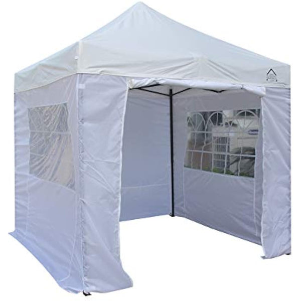 All Seasons Gazebos 2.5x2.5 Fully Waterproof Pop up Gazebo With 4 Zip up Sides and Accessories - White