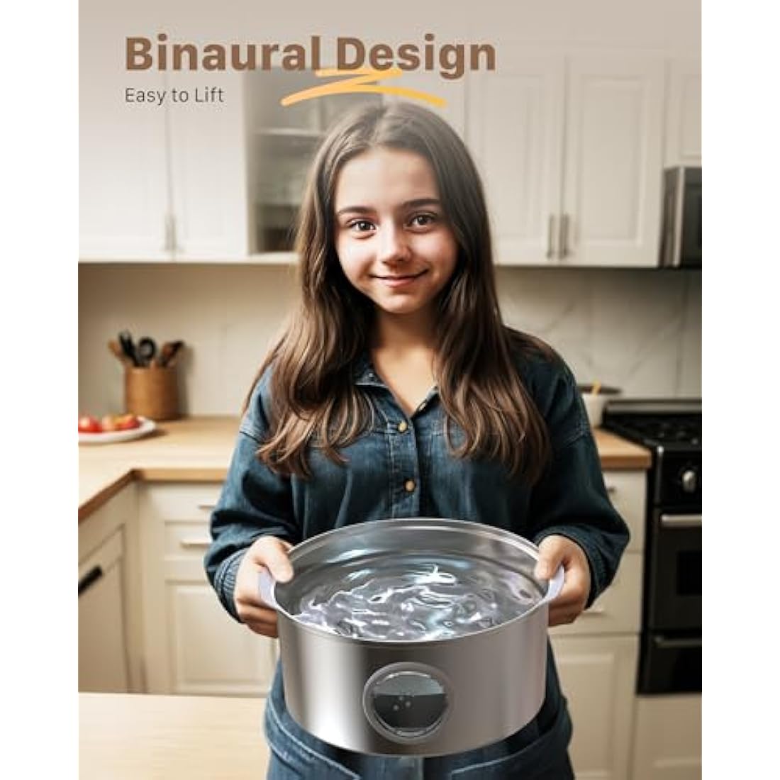 Dog Water Fountain for Drinking: Stainless Steel Cat Water Fountain for Drinking - 7L/236oz/1.8G Quiet Pet Fountain Water Bowl - Convenient Handle-Design - for Large Dogs Cats & Multi-Pets Home