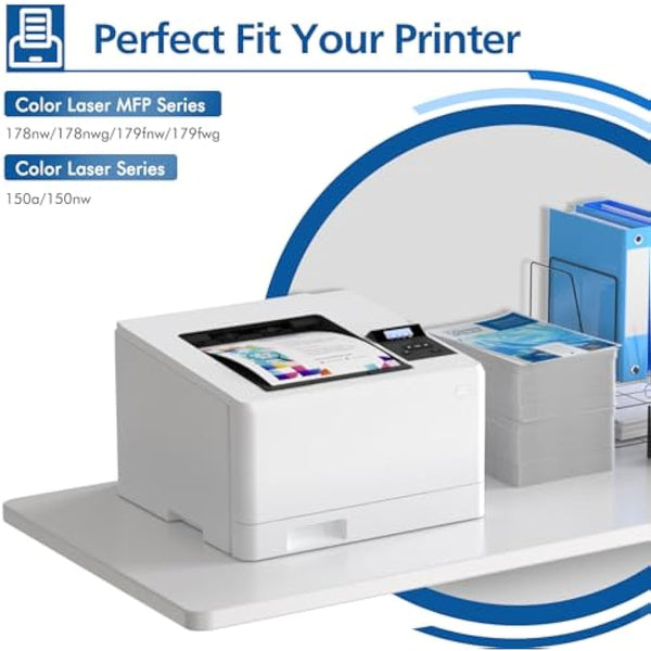 4-Pack Compatible 117A Toner Cartridge Replacement for HP 117A 117 W2070A W2071A W2072A W2073A Color Laser MFP 179fwg 178nwg 179fnw 178nw 150a 150nw 179 178 150 Ink (Black Cyan Yellow Magenta)