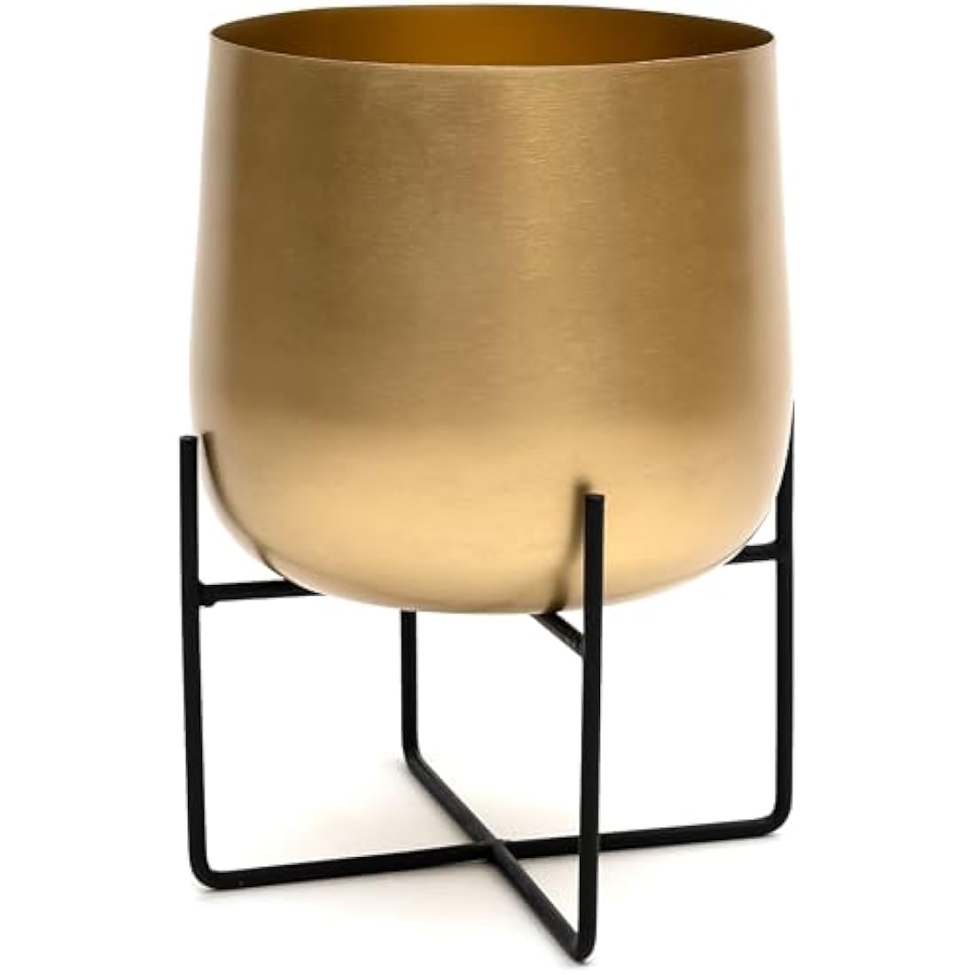Gold Plant Pot with Black Plant Stand - Gold Planters Large Indoor