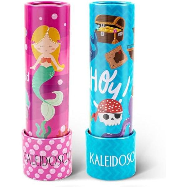 D-FantiX Classic Tin Kaleidoscope, 2 Pack Kaleidoscope for Kids Boys Girls, Retro Toys Educational Toys with Metal Body, Boys Girls Birthday Party Gift, Goodie Bags, Party Favors for Kids(Style 1)