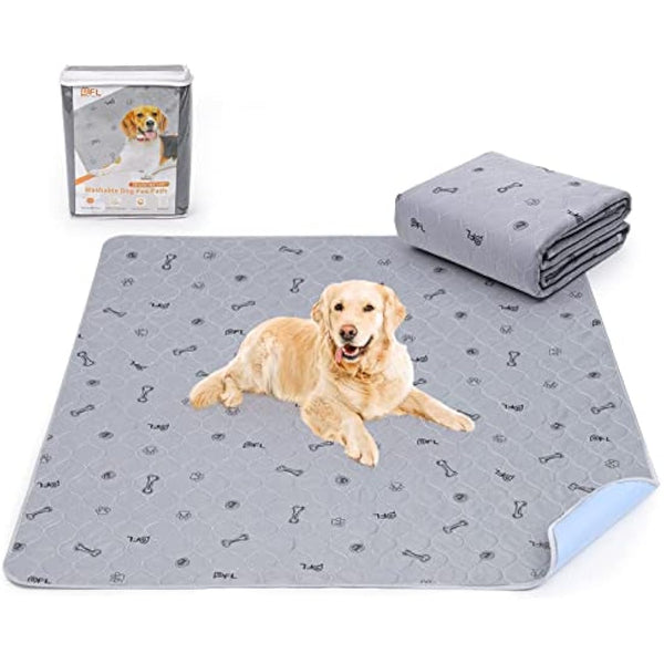 Washable Dog Pee Pad 168x125 Extra Large, Fast Absorbent Reusable Puppy Pads, Waterproof Pet Training Pads with Bone Print,Non-Slip Whelping Pad for Dog Playpen, Incontinence, Housebreaking