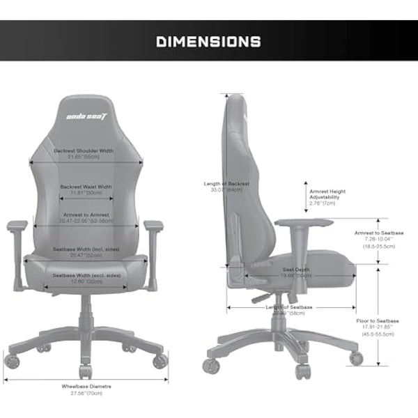 Anda Seat Luna Large Gaming Chair for Adults - Ergonomic Reclining Video Game Chairs, PVC Leather Computer Home Office Chair, Heavy Duty Neck & Back Lumbar Support - Black Folding Recliner Seat