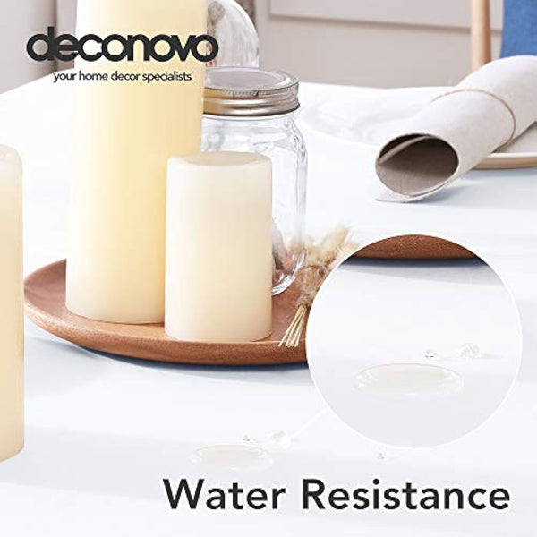 Deconovo Oxford Decorative Wipeable Tablecloth Rectangle Waterproof Tablecloth for Party Table 130x160cm(51x63in) White