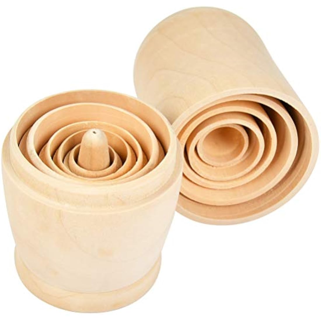 FOCCTS Wooden Nesting Dolls, Unpainted Russian Dolls, Set of 6 Russian Matryoshka Stacking Dolls Boys girls Toy Gift Decorations