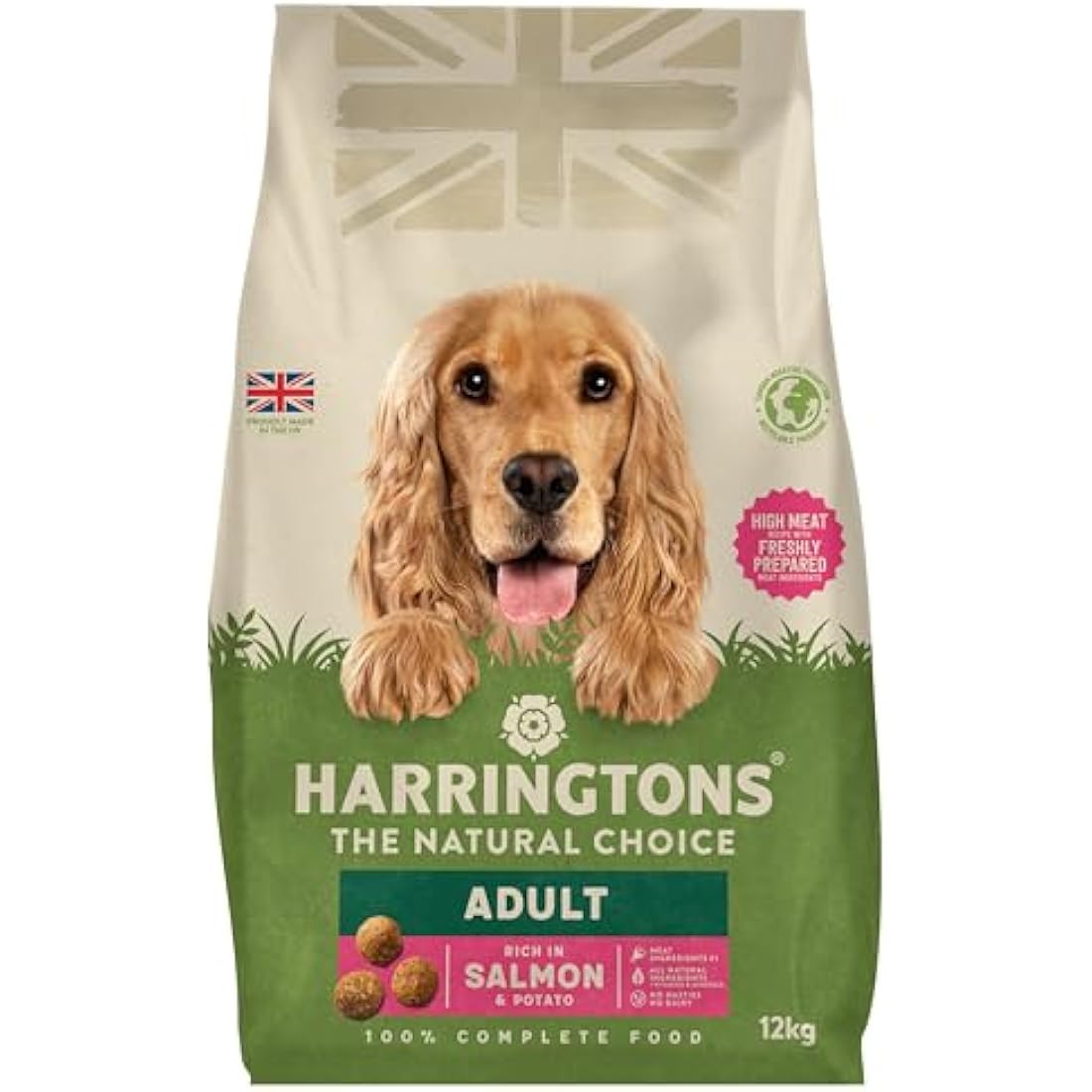 Harringtons Complete Dry Adult Dog Food Salmon & Potato 12kg - Made with All Natural Ingredients