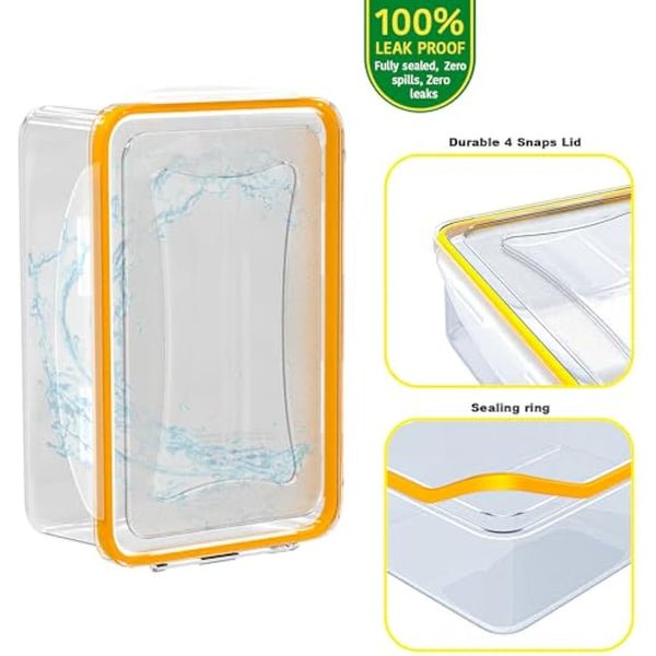 40 Pcs Food Storage Containers with Lids Airtight-(20 Stackable Boxes-20 Lids) Plastic Meal Prep Container for Pantry Kitchen Organization, Microwave, Dishwasher, Freezer Safe -100% Leak Proof