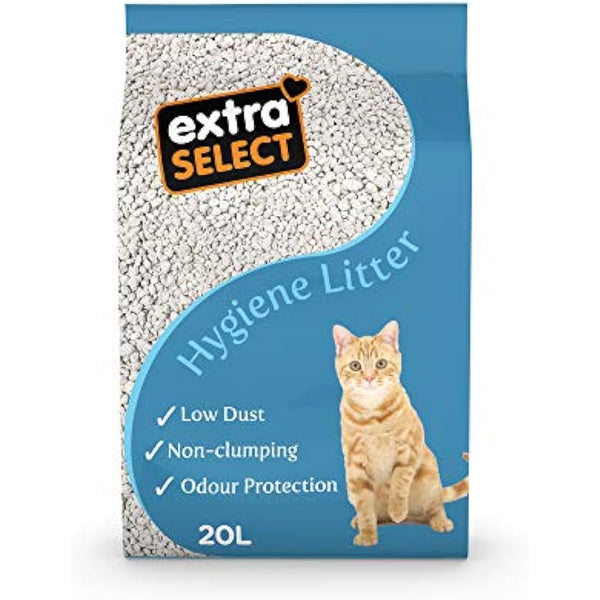 Extra Select Premium Hygiene Cat Litter - Calcium Silicate Non-Clumping Odour Control - 20L
