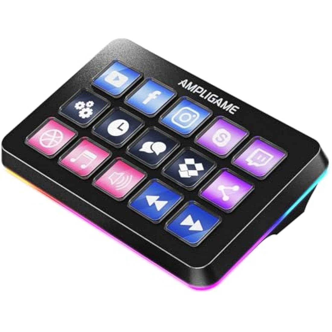 FIFINE Macro Keyboard with 15 Customizable Keys for Live Stream, Gaming and Podcast, Streaming Controller Compatible with Twitch/OBS/YouTube/Streamlabs Etc, Keypad for Mac and PC - D6