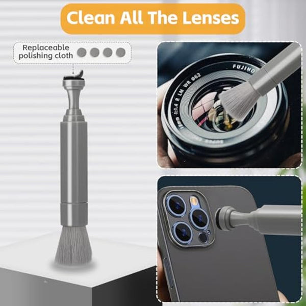 Alyvisun 11 in 1 Laptop Cleaning Kit, Multifunctional Keyboard Cleaner Brush with Keycap Puller for Tablet, Phones, Earphones, PC, Grey