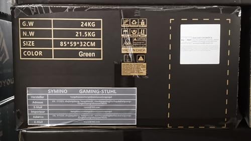 Symino Gaming Chair, Computer Chair with Footrest, Headrest and Lumbar Support, Ergonomic PC Chair, Height Adjustable Rotating Task Chairs, Blue