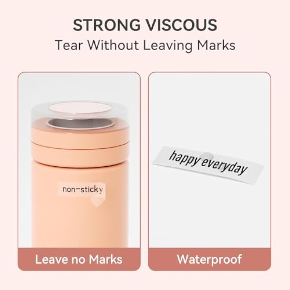 PRT Qutie Label Maker Tape, Waterproof DIY Self-Adhesive Labels, 15mmx4M Compatible for Qutie Label Printer, Suitable for Name Price Shelf Life Classification Labels - 4M Long/Roll (Transparent)