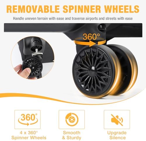 Ponhog Wheeled Backpack - 15.6 Inch Laptop Travel Backpack with 4 Spinner Wheels, Flight Approved Trolley Rucksack for Women & Men, Cabin Approved Carry On Luggage,Black