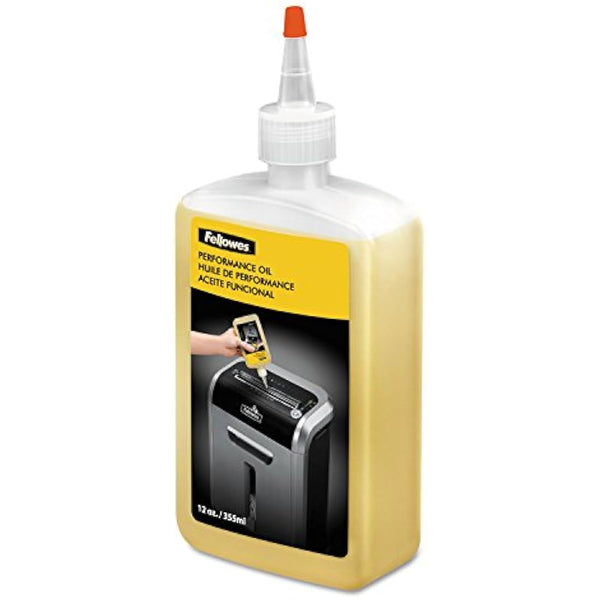 Fellowes Electronics Oil Shredder Bottle with Extended Nozzle, Light Amber, Single, 355 ml